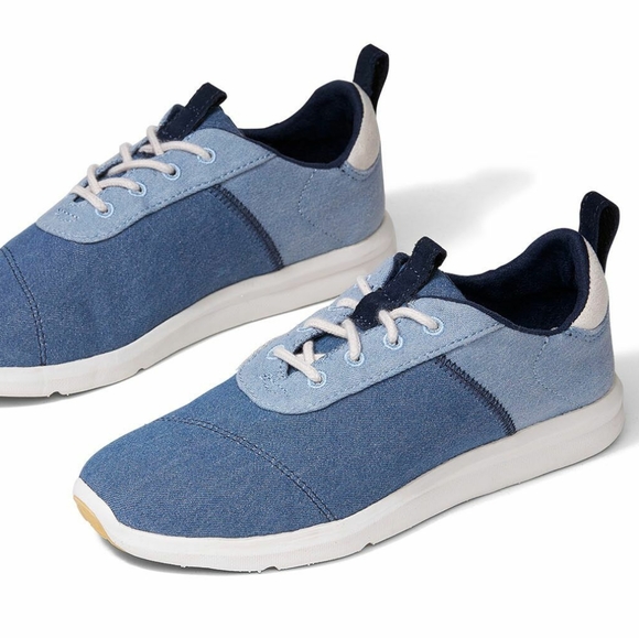 TOMS Navy Denim Lace Up Sneaker - Picture 3 of 3